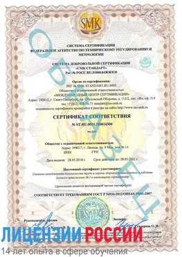 Образец сертификата соответствия Невинномысск Сертификат OHSAS 18001